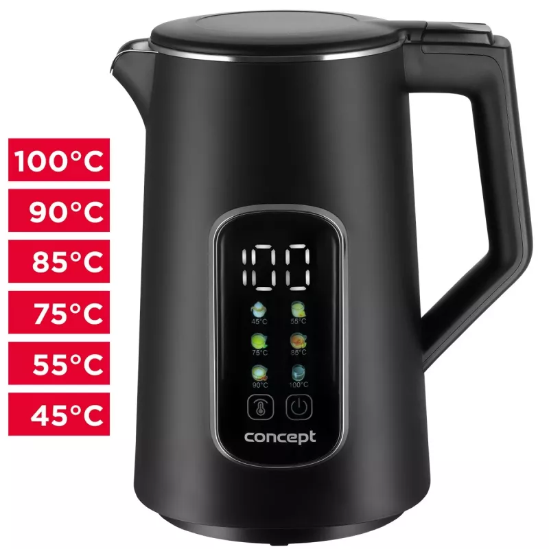 Electric kettle Concept Solution RK3385 with temperature control, 1.7 L capacity
