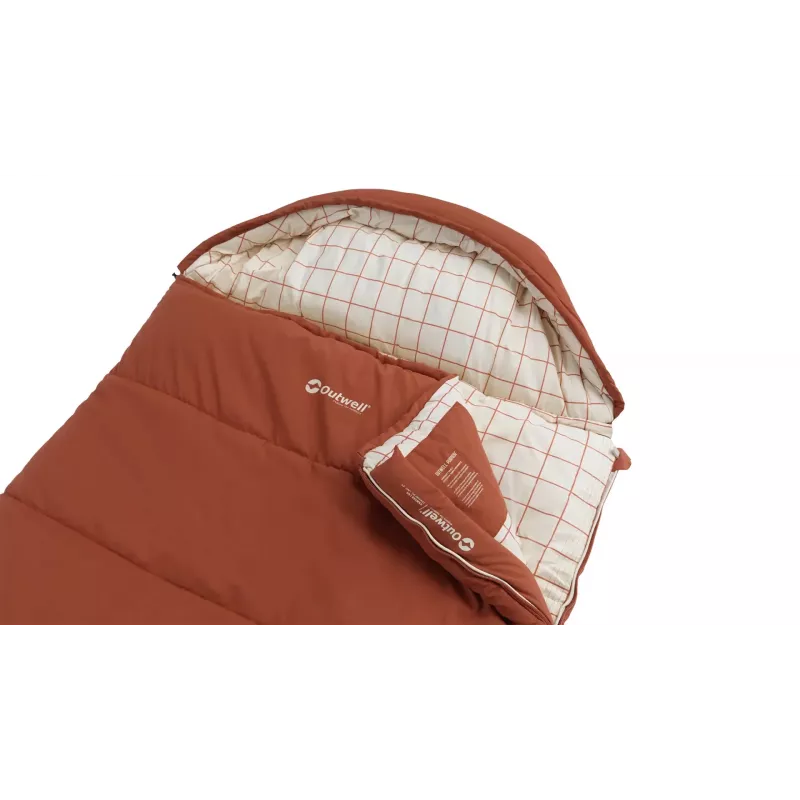 Sleeping bag Outwell 230501 — adult semi-rectangular polyester, 2350×900 mm, for users up to 200 cm, red
