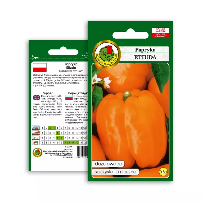 Vegetable seeds Seklos LT Papryka Etiuda — sweet pepper seeds pack 0.5 g