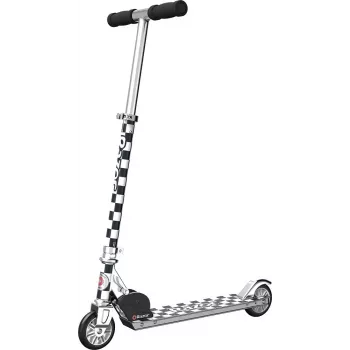 Razor Model A Kick Scooter — Lightweight Foldable Aluminium Scooter for Teens & Adults, Adjustable Handlebar, 65 kg Max Load, Silver