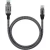 Ethernet-Cable USB-A 3.2 Gen1 Plug > RJ-45 Plug, LAN-Adapter black/Silver, 1,5 Meter, braided textile jacket