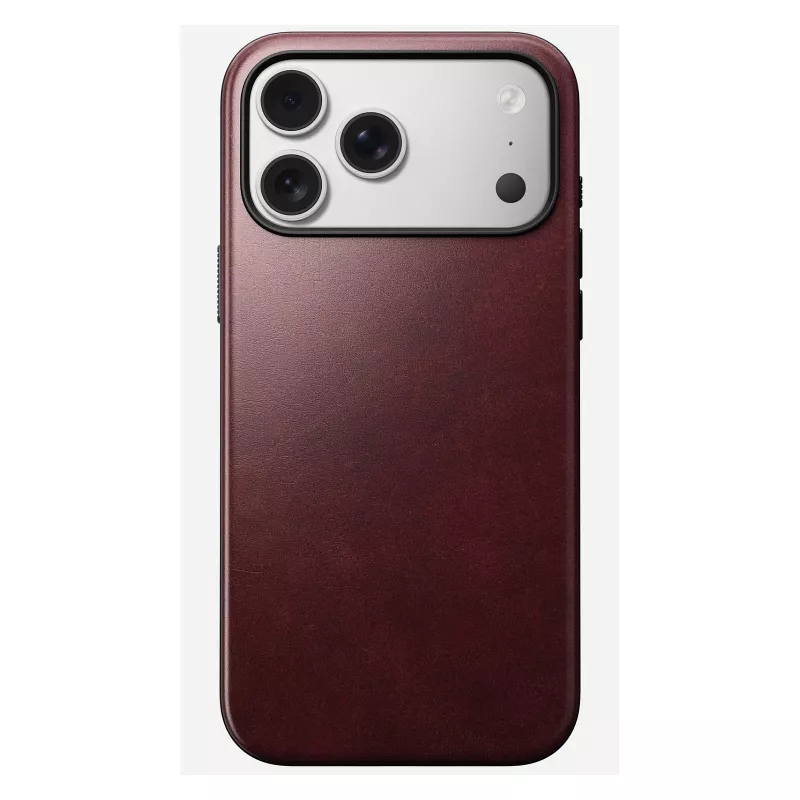 Leather cover case Nomad Modern for iPhone 17 Pro Max (6.9 inch) — Burgundy, leather+TPU+PC