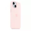 Silicone case with MagSafe for iPhone 15 - light pink