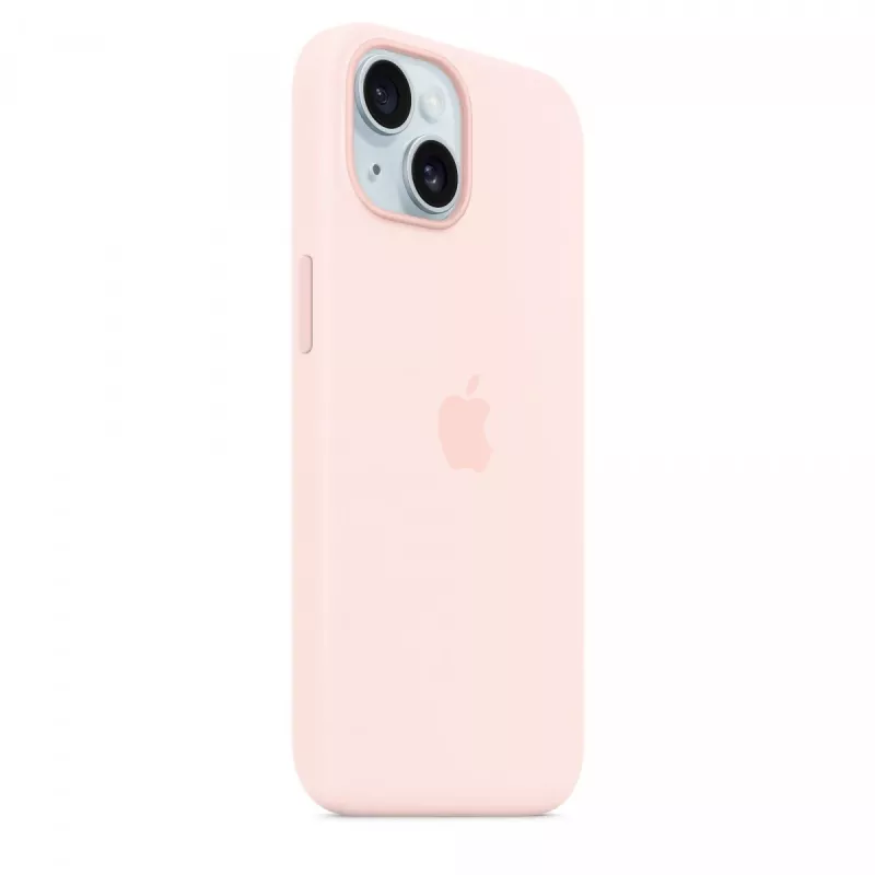 Silicone case with MagSafe for iPhone 15 - light pink