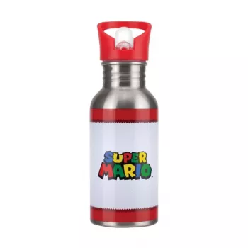 Paladone Super Mario Metal Water Bottle with Straw