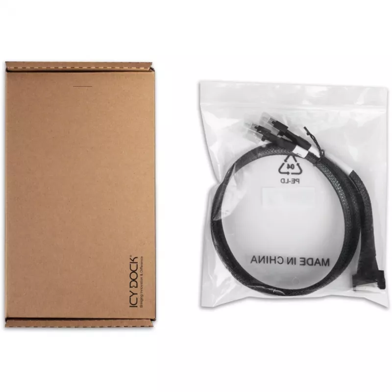Icy Dock Cable MCIO 8i SFF-TA-1016 to 2xSlimSAS SFF-8654 4i Cable 0.5m - Cable (MB310L-B)