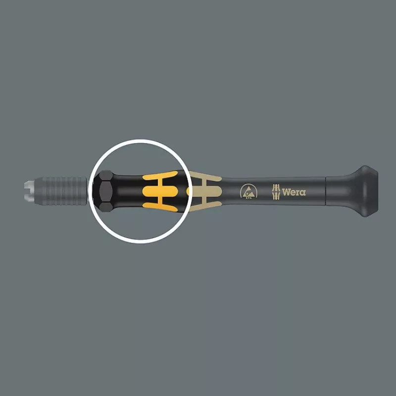Combination screwdriver Wera ESD/11 SB – 1-piece, Torx/Philips/Cross/Flat tips, plastic handle (black/yellow)