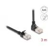 Network Cable DeLOCK RJ45 Cat.6A S/FTP Slim 90° 3 m Black