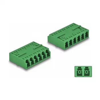 DeLOCK Optical Fiber Coupler HD LC Hexaplex female to LC Hexaplex female green