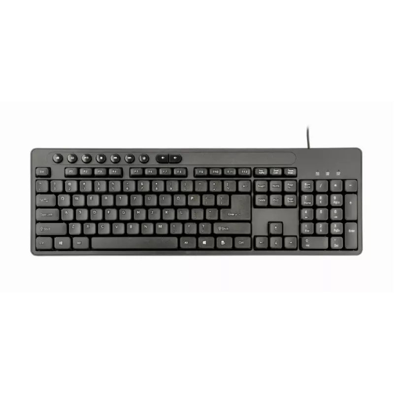 Wired full-size keyboard Gembird KBS-UM-04 USB QWERTY US English with mouse, black, 1.5 m cable