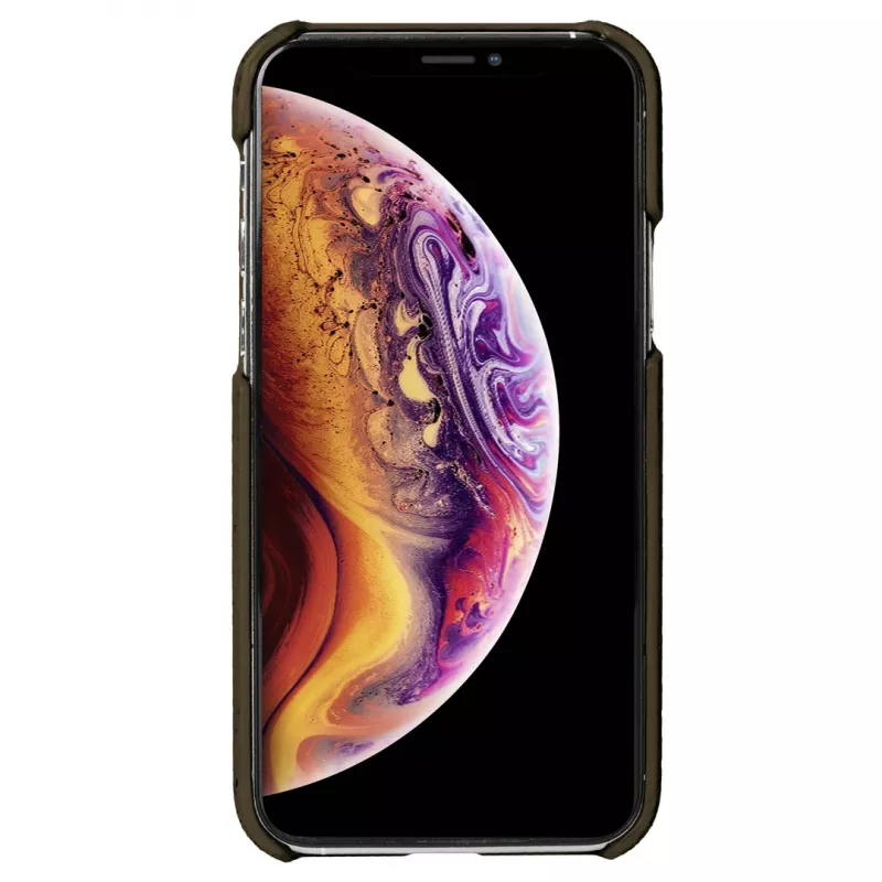 Phone case Krusell Birka for Apple iPhone 11 Pro, dark brown leather-style cover