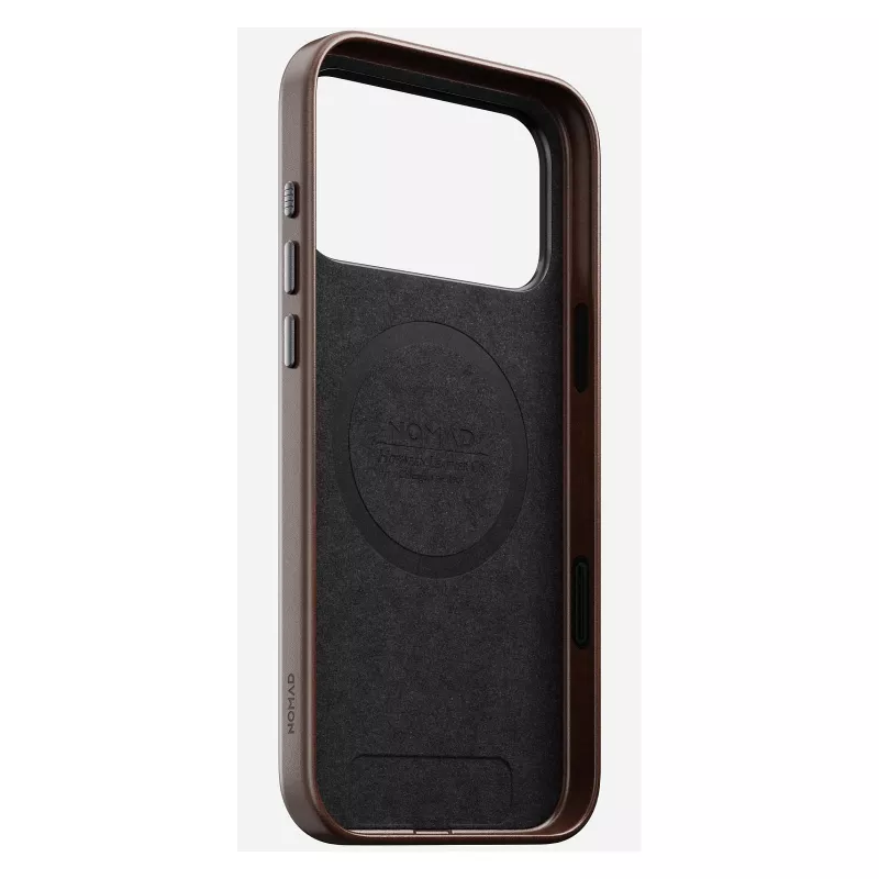 Mobile phone case Nomad Traditional Leather Case for iPhone 17 Pro Max, leather/aluminium/microfibre, fits 6.9 inch (Brown)