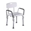 Shower chair ActionMed KP300AM with backrest and armrests, polypropylene, adjustable height 43–56 cm, seat 40×33 cm, max user weight 110 kg