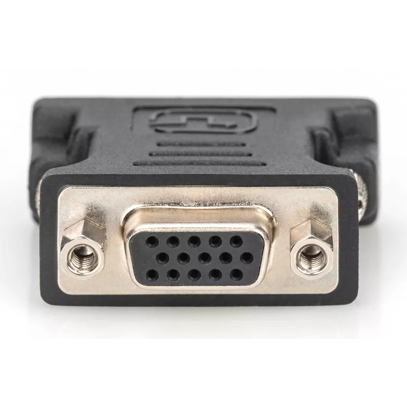 Assmann DVI adapter. DVI(24+5) - HD15 M/F. DVI-I dual link. bl (AK-320504-000-S)
