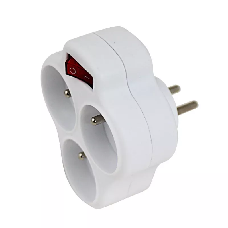 Esperanza ELK304W electrical splitter, 3 sockets with switch, white