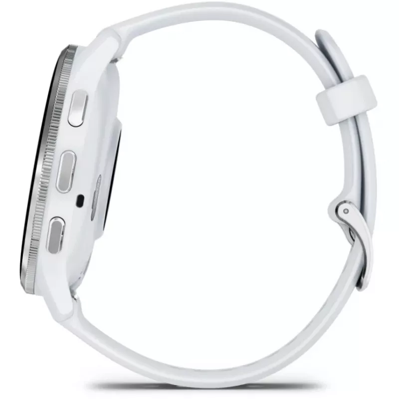 Smartwatch GARMIN Venu 3 — 1.4 inch AMOLED, 45 mm case, GPS, Wi‑Fi, 8 GB, Silver/White, silicone band
