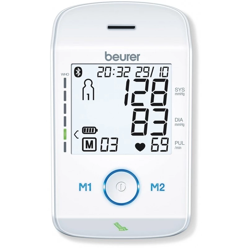 Beurer BM85 Upper Arm Blood Pressure Monitor with Patented Resting Indicator for Accuracy, App Connection with Certified Data Protection, Lithium