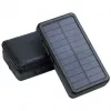 PowerNeed ES20000B Foldable Solar Panel with Power Bank, 9 W, 20000 mAh, Li-Poly, 2x USB 2A, Black