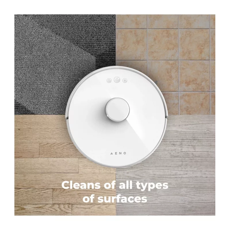 AENO Robot Vacuum Cleaner RC2S: wet & dry cleaning, smart control AENO App, powerful Japanese Nidec motor, turbo mode