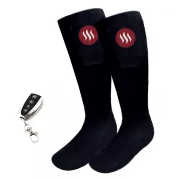 Athletic socks Glovii GQ2M with integrated heating element, size M, black, breathable, cotton-elastane blend
