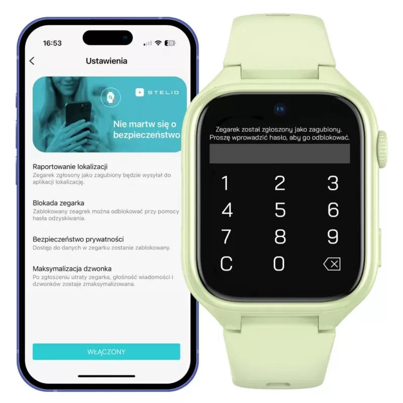 Smartwatch Stelio Junior Pro AI 4G ST-SWJ102-PCH — pistachio color