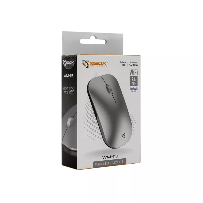Mouse SBOX WM-113 Wireless RF Wireless + Bluetooth + USB Type-C