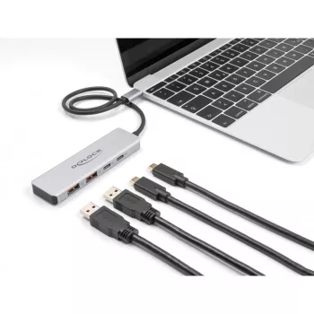 DeLOCK USB Hub USB Type-C 10 Gbps 2x Type-A 2x Type-C 35 cm cable