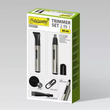 Trimmer set 2-in-1 Maestro MR-666 USB — rechargeable dual grooming kit
