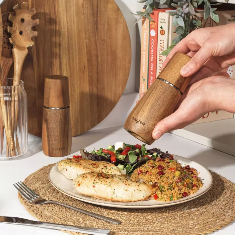 Salter pepper mill BW13049APEU7 Acacia wood adjustable grind 18 cm
