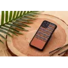 Smartphone case man and wood for iPhone 11 Pro Max — brown check, black trim