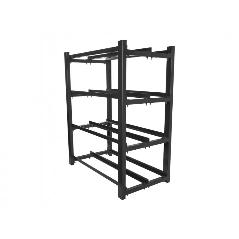 Battery frame for UPS 830x454 2 rows 4 levels 8 shelves black flat pack
