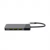 USB Type-C hub Green Cell HUBGC01 — 7 ports: 3×USB-A 3.2 Gen 1, 1×USB-C 3.2 Gen 1, HDMI, microSD+SD card reader — Silver