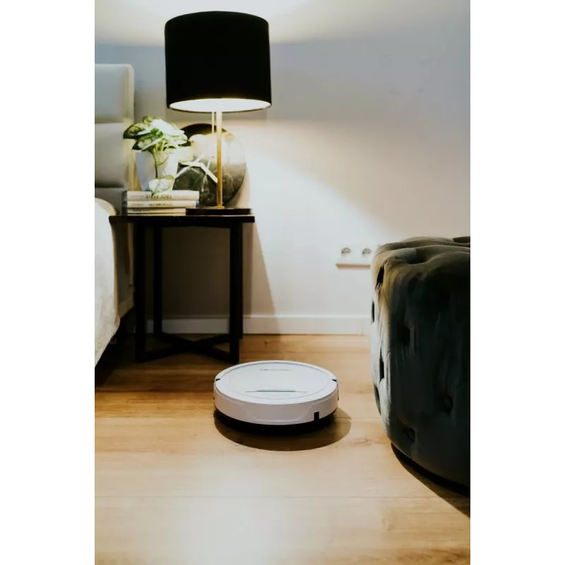 Robot vacuum BLAUPUNKT RVC201 — round, white, bagless 0.5 L dust container, 55 min runtime