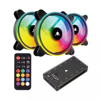Case fan kit White Shark Nebula-2 Black — ARGB 120mm fans (kit)