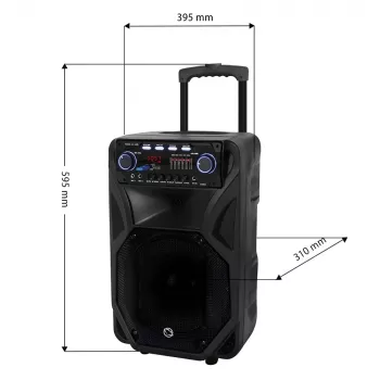 Portable karaoke speaker MANTA SPK5021PRO 20W, 12 inch woofer, 80W RMS, Bluetooth, battery up to 5h, SD/USB, mic & guitar inputs