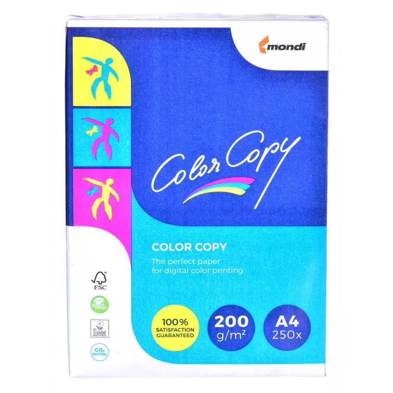 Paper copier office Mondi Color Copy 8687A20 (A4; 200g/m2; 250 sheets; white paper; satin)