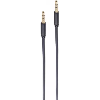 shiverpeaks ® BASIC-S--Super Slim Audio Jack Cable -- 3,5mm Stereo Mini-Plug to 3,5mm Stereo Mini-Plug, Gold-Plated Contacts, 3 Pin, Round Cable, black, 1,5m (BS33981-S)