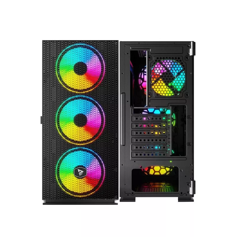 SAVIO PC Case Raptor X1 ARGB Glass/Mesh Black