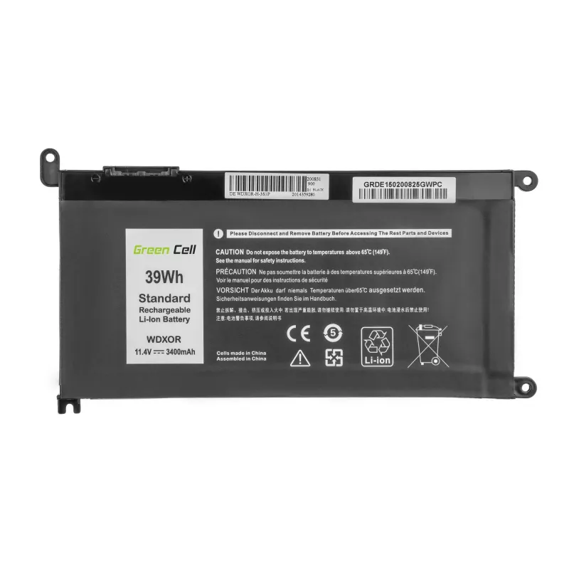 Battery Green Cell DE150 for DELL Inspiron — LiPo 11.4V 3400mAh, black, 1 pc