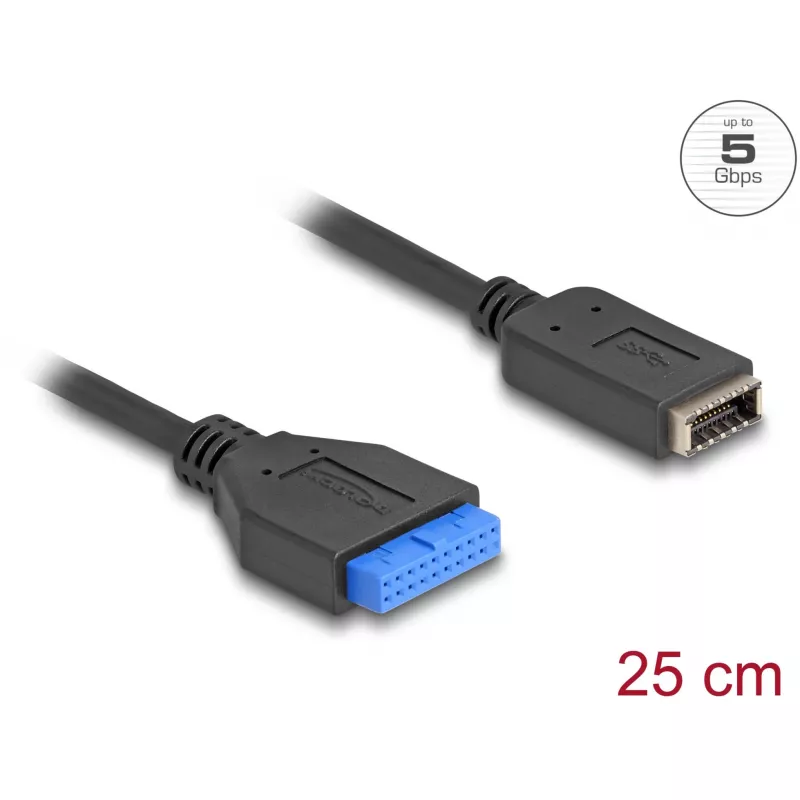 DeLOCK USB Cable Pin Header female to internal USB Type-E Key A 25 cm