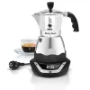 Electric moka pot BIALETTI 3 cups Moka Timer, programmable LED display, aluminium housing, jug reservoir