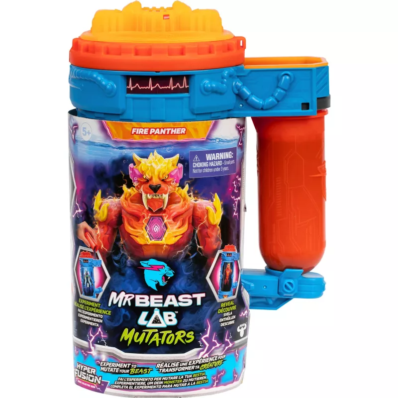 MrBeast Lab Mutators S2 Mutation Chamber - Flame Panther, Play Figurine