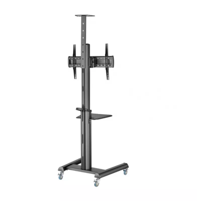 Floor TV stand Gembird TVS-70T-02 for 37 inch–70 inch screens, max 70 kg, VESA 200x200–600x400, tilt ±5°/−12°, height adjustable, caster wheels, cable management