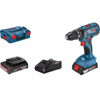 Cordless Impact Drill Driver GSB 18V-28 Professional, 18Volt (Blue/black, 2x Li-Ion Battery 2,0Ah, in L-BOXX)