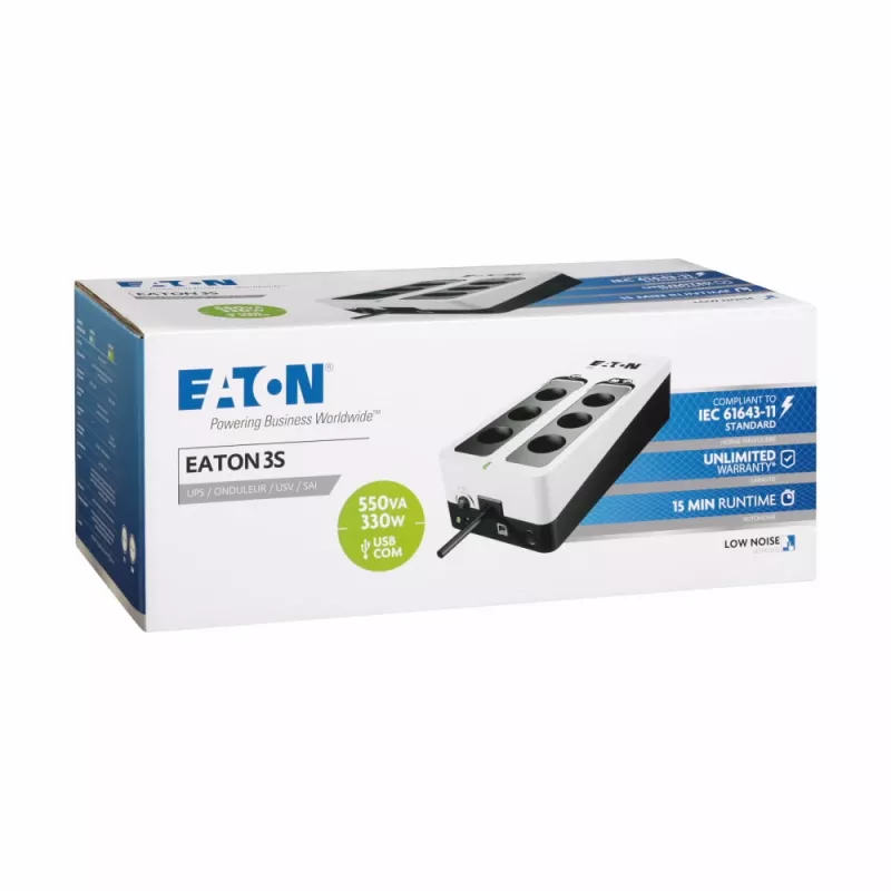 Eaton 3S 550 DIN 0.55 kVA 330 W 6 AC outlet(s)