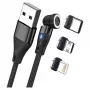 USB Cable RealPower MagneticCharge3 0.2m USB A Black Fast Charging