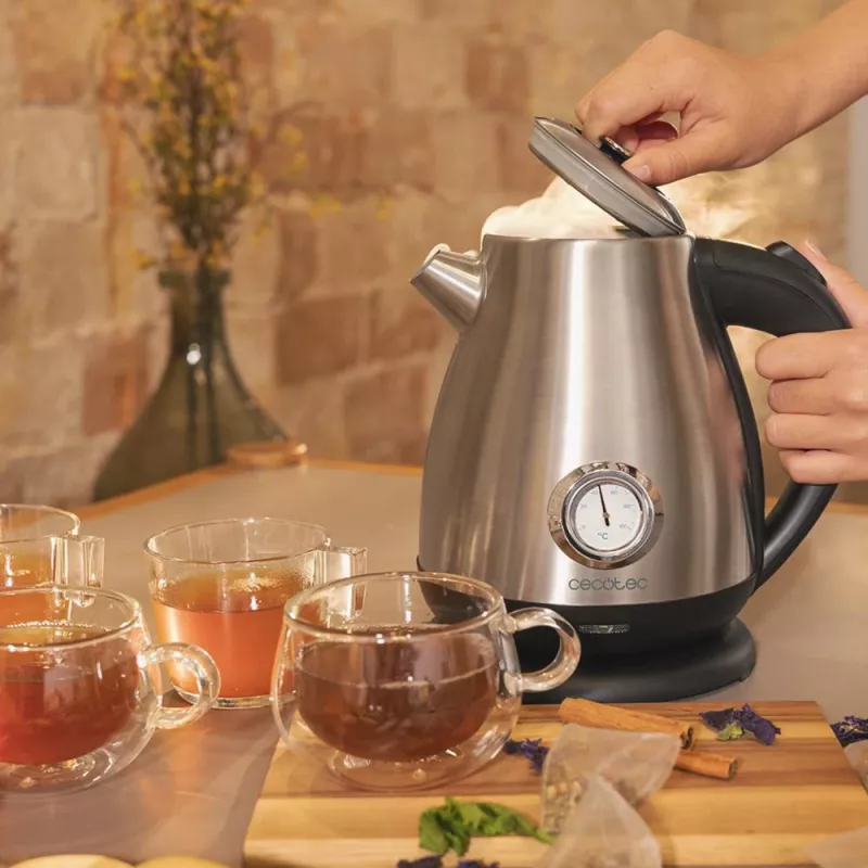 Cecotec Thermosense 620 Retro Steel Electric Kettle 1.7 L 2200 W Stainless Steel