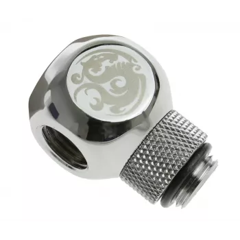 Bitspower Adapter T-Splitter G1/4 inch AG to 2x G1/4 inch IG - Rotatable, TII, Silver Glossy
