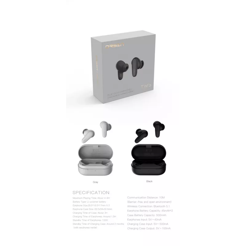 Earphones Orsen T3 Bluetooth