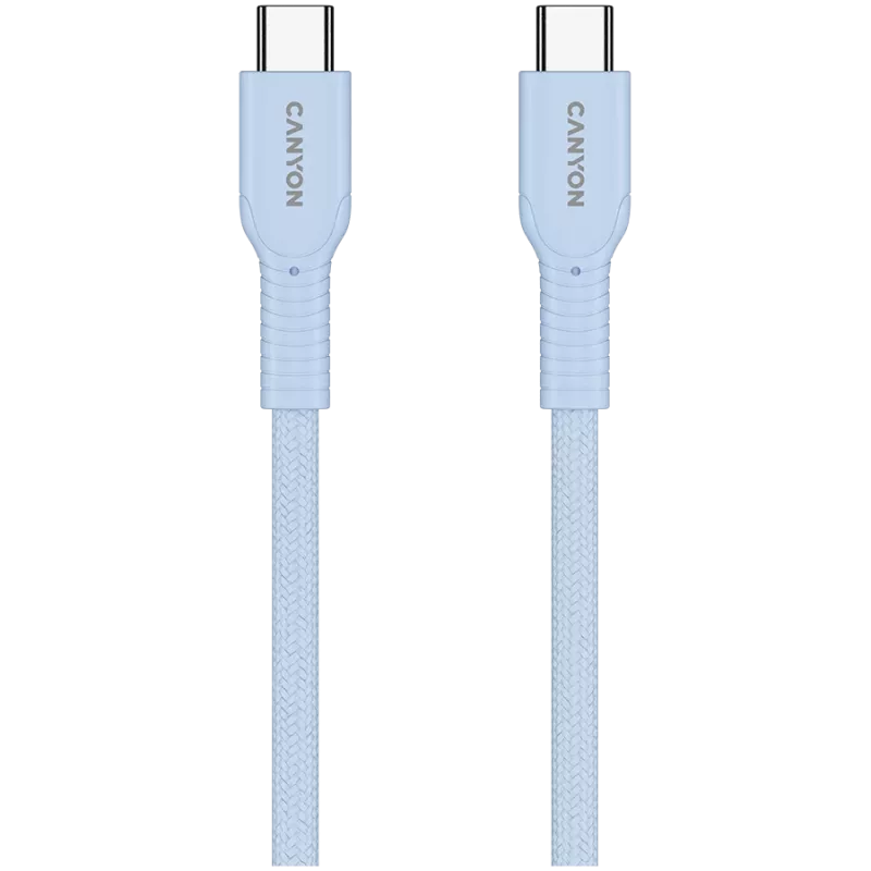 CANYON cable OnWire 60CL C-C 60W COLOR Braided 1m Light Blue